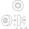 Prime-Line Shower Door Roller, 3/4in Dia, Flat Edge Nylon Tire, Steel Ball Bearings Threaded Hex Head Hub, 4PK M 6152 - alternate 2